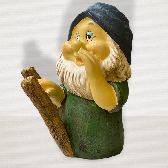 Vtg Dwarf with Ladder and Blue Hat Garden Gnome Statue Lawn Ornament Patio Décor - Picture 8 of 13